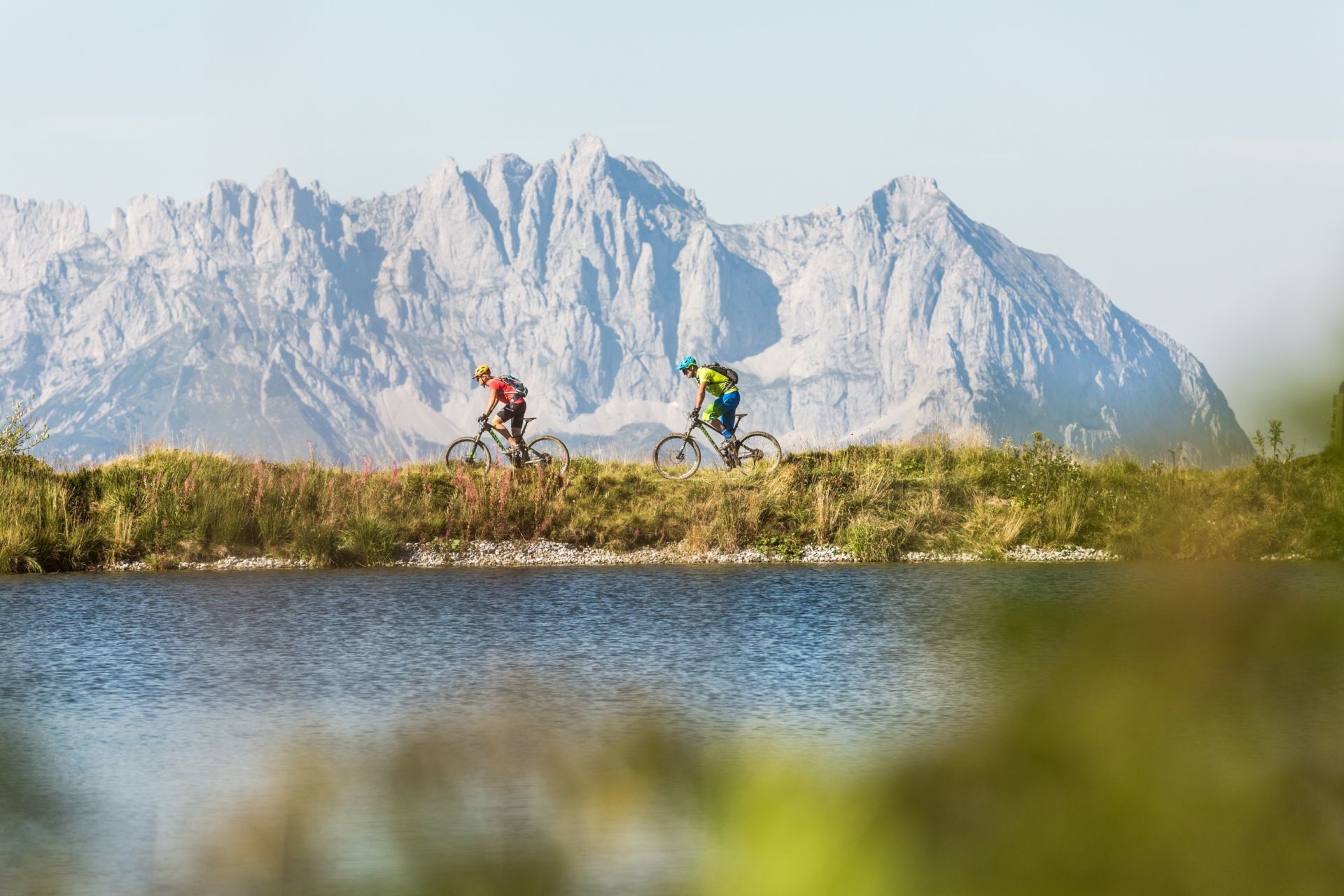 Radfahrer am Fleckalmsee